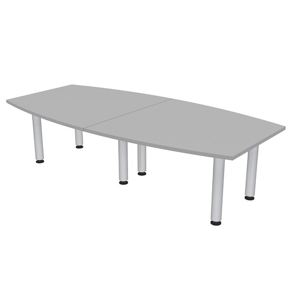 45 in W, 96 in L, 29 in H, Engineered Wood Top, Grey